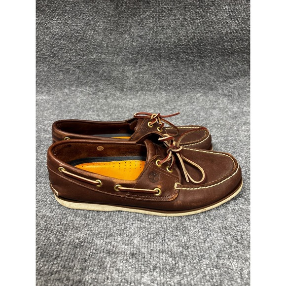 Timberland Boat Shoes Mens 9.5 Brown Leather Nautical Preppy Soft Summer - Picture 3 of 8